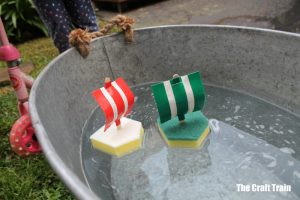 kids craft with sponge