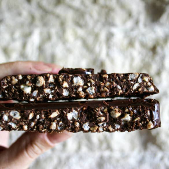 homemade chocolate bar with rice