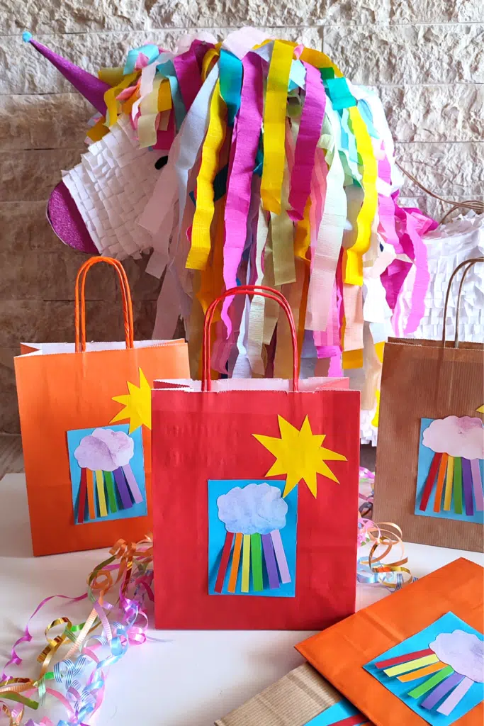 Rainbow Themed Birthday Party: Ideas For a Vibrant & Colorful Celebration 11 diy pinata paper bag for candies