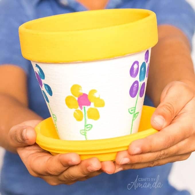 fingerprint flower pot a diy for creative kids