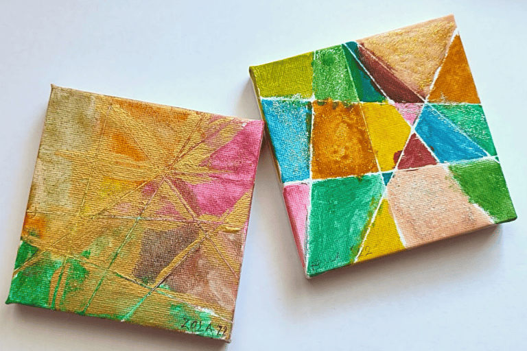 Geometric Painting on Canvas for 3-Year-Olds 8 turn your child's art into gifts