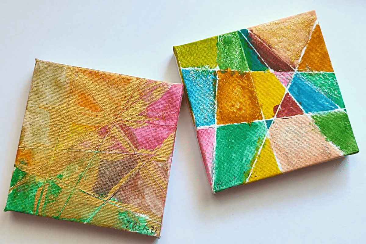 Geometric Painting on Canvas for 3-Year-Olds