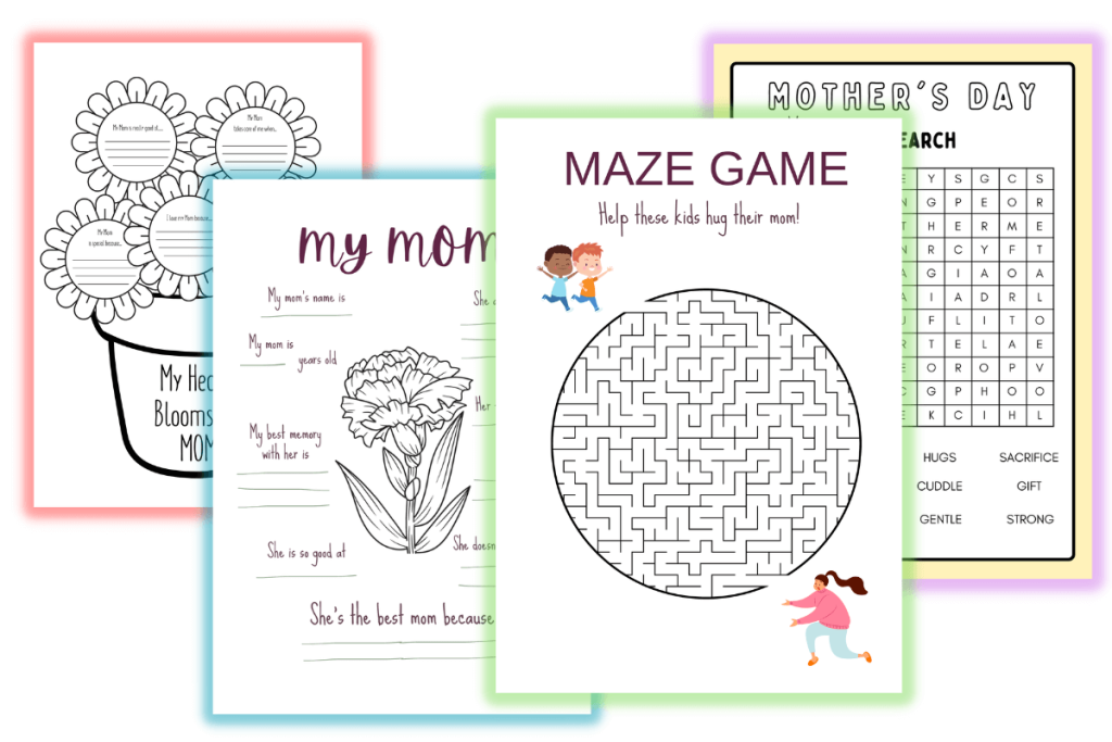 mother's day activity worksheets