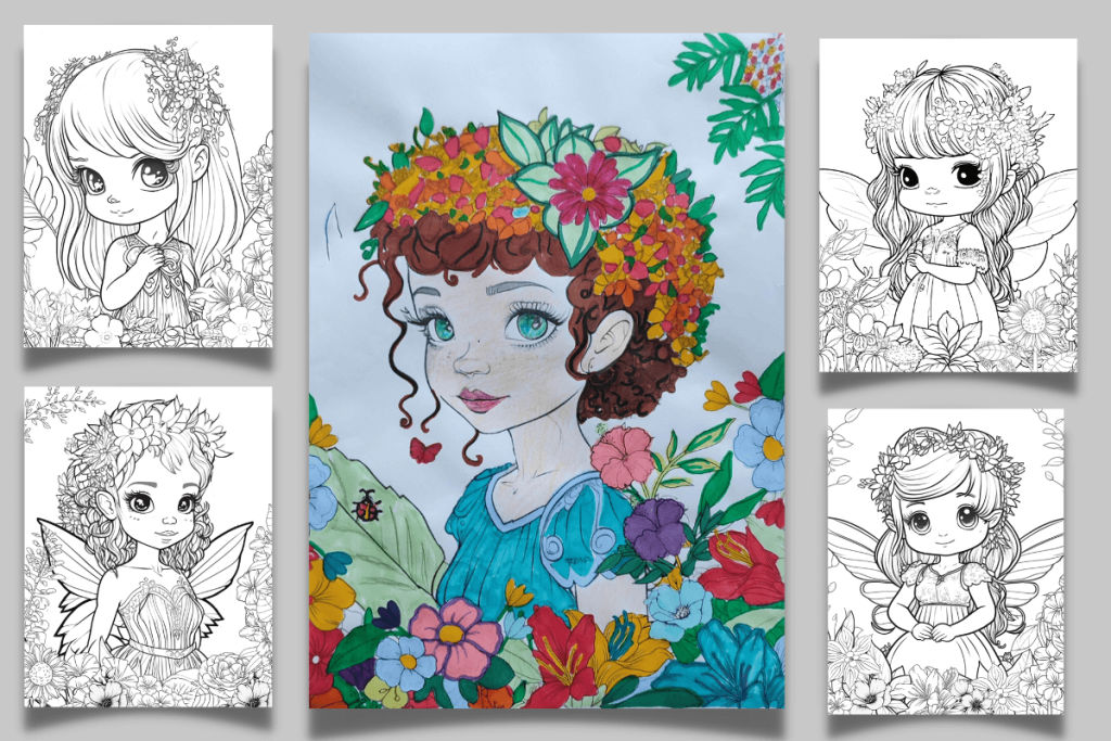 kawaii girl coloring sheets