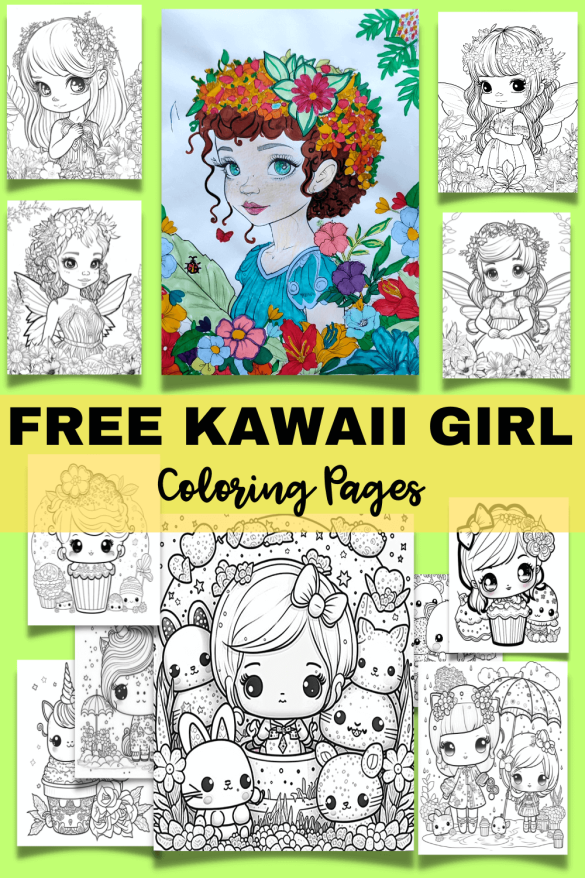Kawaii Coloring Pages for Girls & Adults FREE
