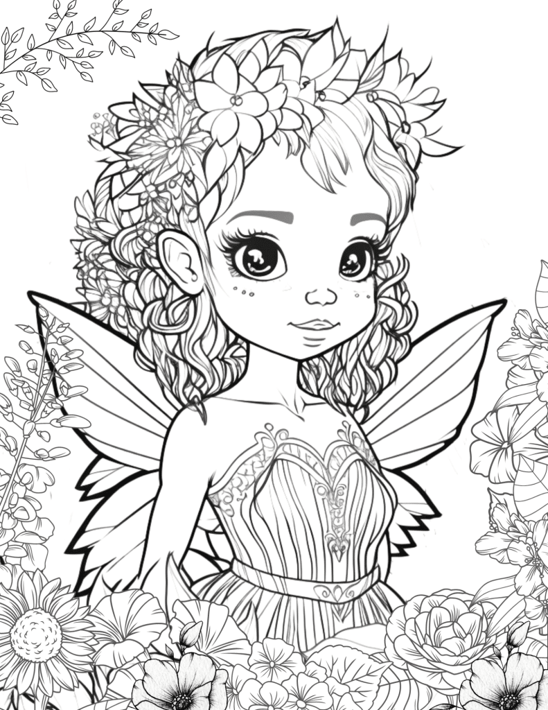 Free Printable Cute Kawaii Darling Coloring Page for Adults and Kids 