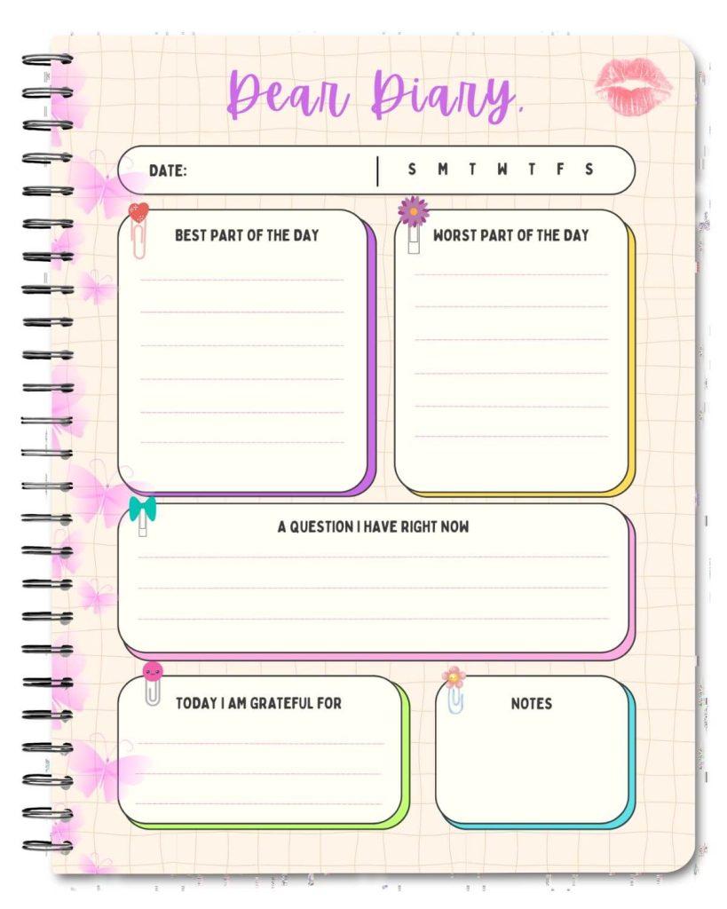 printable journal for primary school girls