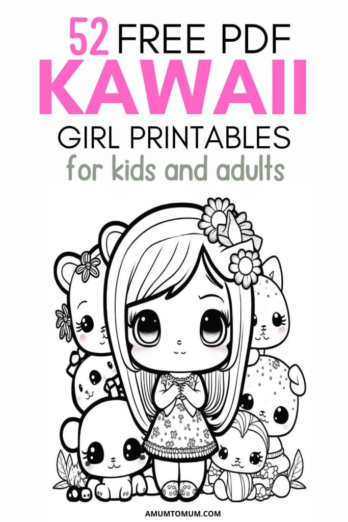 Kawaii Coloring Page Set, Cute Kawaii Coloring Pages For Kids And Adults —  The White Lime