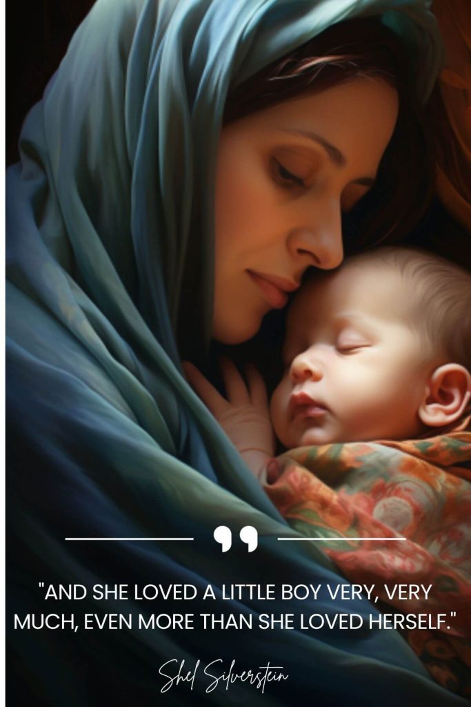 mother son quote written on image of a mother and a little boy