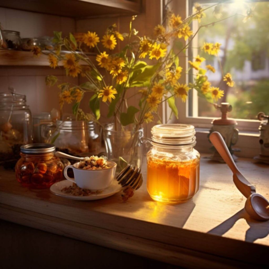 honey at the table for a toddler older than 2 year old who can finally eat honey 