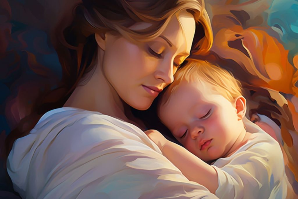 an emotional image of a mom and a baby for motivational quotes