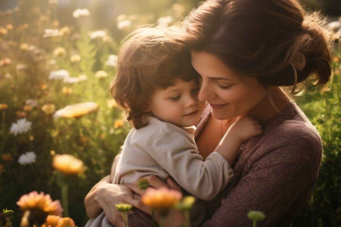 a mom and a baby in her arms showing a style of parenting