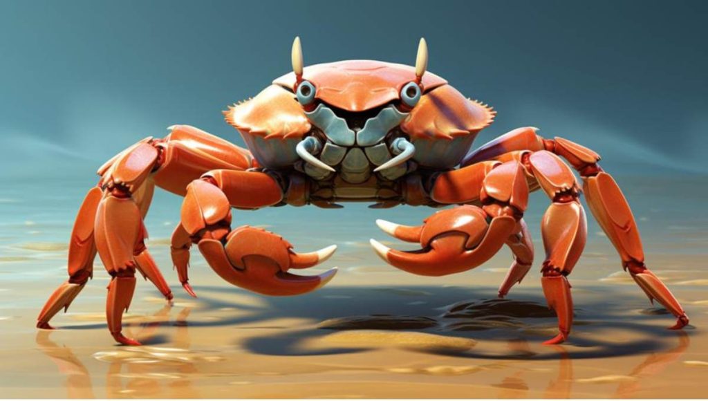 a vector image of a crab with resources for kids learning about sea animals