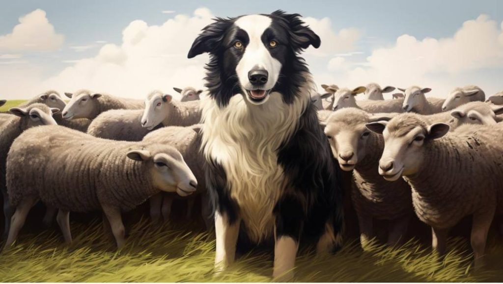a vector image of a sheepdog for a post with quirky animal trivia