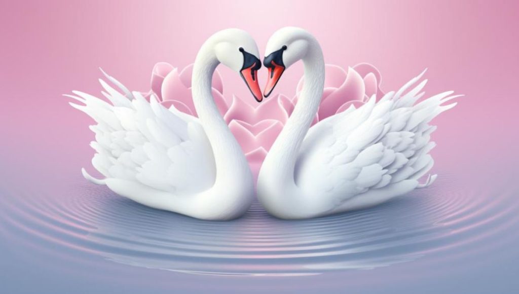 vector image of swans showcasing their monogamousy