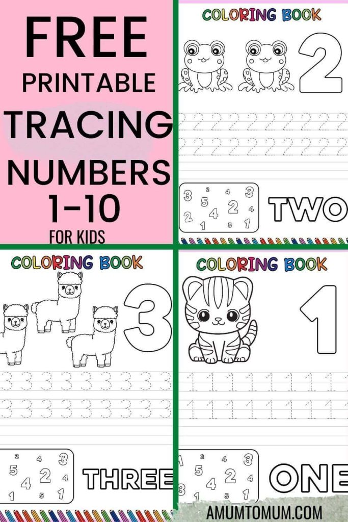 pinterest pin image for printable worksheets for learning to write numbers for preschoolers