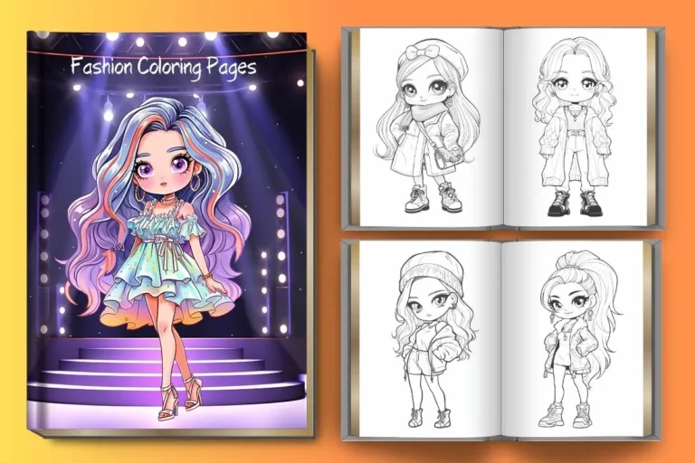 50 Fashion Coloring Sheets for Girls: Anime Style
