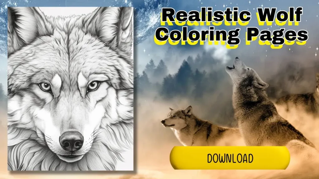 free coloring pages with wolf character