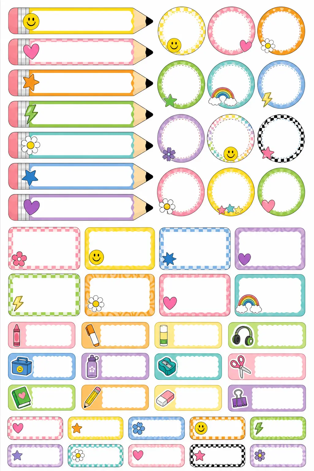 05 small sticker school supply labels